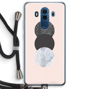 Marmeren cirkels: Huawei Mate 10 Pro Transparant Hoesje met koord