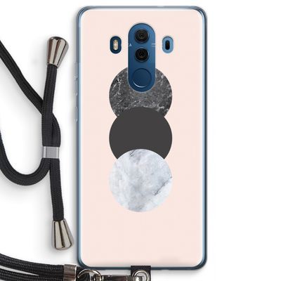 Marmeren cirkels: Huawei Mate 10 Pro Transparant Hoesje met koord