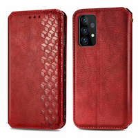 Samsung Galaxy A51 hoesje - Bookcase - Pasjeshouder - Portemonnee - Diamantpatroon - Kunstleer - Rood - thumbnail