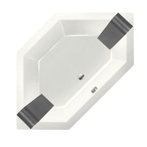Ligbad Inbouw Xenz Society 145 Hoekbad 1-2 Persoons Duobad 145x145x50cm Acryl Edelweiss Mat met Poten