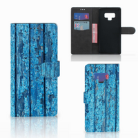 Samsung Galaxy Note 9 Book Style Case Wood Blue - thumbnail
