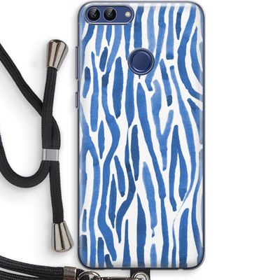 Blauwe nerven: Huawei P Smart (2018) Transparant Hoesje met koord