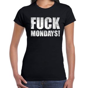 Fuck mondays t-shirt zwart voor dames / anti maandag shirt 2XL  -