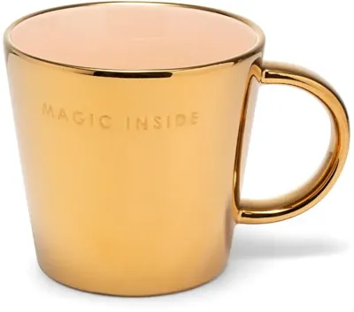 Vondels theekop keramiek magic inside 10x11cm gold, ecru