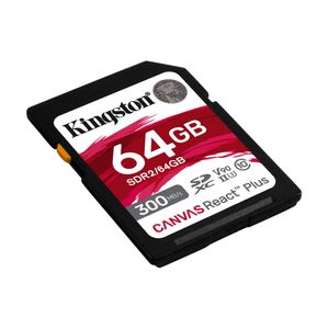 Kingston 64 GB Canvas React Plus UHS-II U3 V90 SDHC Full HD/4K/8K