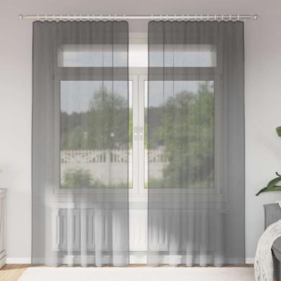 Gordijnen voile met lussen 2 st 140x225 cm donkergrijs