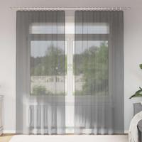 Gordijnen voile met lussen 2 st 140x225 cm donkergrijs