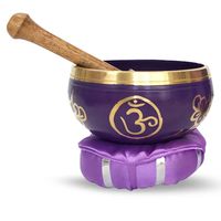 Klankschaal met Klopper en Kussen - Crown Chakra (10 cm)
