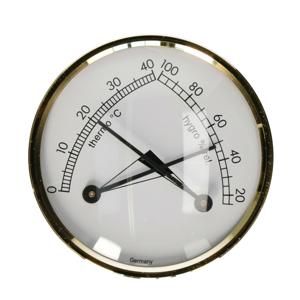 TFA Hygro en thermo meter - kunststof/messing - 7 cm - luchtvochtigheidsmeter