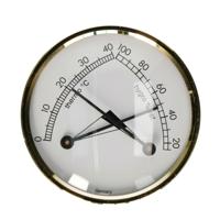 TFA Hygro en thermo meter - kunststof/messing - 7 cm - luchtvochtigheidsmeter TFA Hygro en thermo meter - kunststof/messing - 7 cm - luchtvochtigheidsmeter