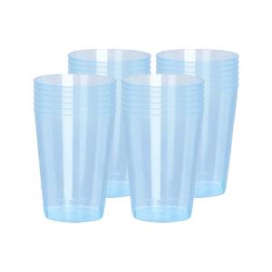 Beker- 24x - blauw - kunststof - 280ml- herbruikbaar glas