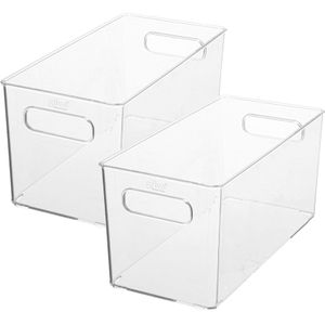 Set van 2x stuks creme potjes/flesjes/make-up houder/box rechthoek 31 x 15 cm van kunststof