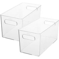 Set van 2x stuks creme potjes/flesjes/make-up houder/box rechthoek 31 x 15 cm van kunststof