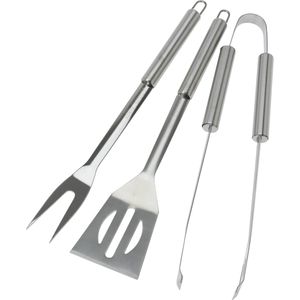 BBQ/barbecue gereedschap set 3-delig RVS - Barbecuegereedschapset