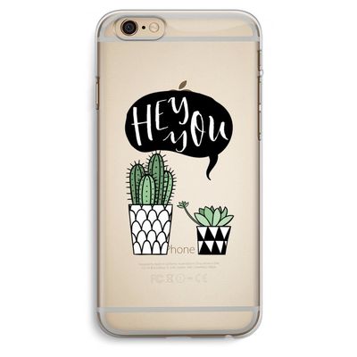 Hey you cactus: iPhone 6 Plus / 6S Plus Transparant Hoesje