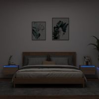 Nachtkastjes met LED wandgemonteerd 2 st sonoma eikenkleurig