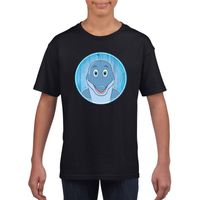 T-shirt dolfijn zwart kinderen - thumbnail