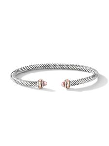 David Yurman bracelet Cable Classics en or rose 18ct et argent sterling serti de morganite