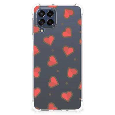 Samsung Galaxy M53 Doorzichtige Silicone Hoesje Hearts Samsung Galaxy M53 Doorzichtige Silicone Hoesje Hearts