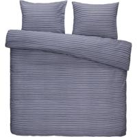 2e Halve Prijs Leen Bakker - Dekbedovertrek Rees - Blauw - 240x200 Cm - Polyester/Katoen - Grijs