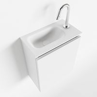 Toiletmeubel Mondiaz Ture | 40 cm | Meubelkleur Talc | Eden wastafel Talc Links | 1 kraangat