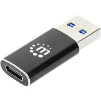 Manhattan USB 3.2 Gen 2 (USB 3.1 Gen 2) Adapter [1x USB 3.2 Gen 2 stekker A (USB 3.1) - 1x USB 3.2 Gen 2 bus C (USB 3.1)] USB-A-Stecker auf USB-C-Buchse USB