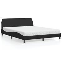 Bed met matras "Dover" kunstleer zwart 160x200 cm