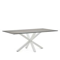 Kave Home Eettafel 'Argo' Iron Moss Keramiek, 200 x 100cm, kleur Wit