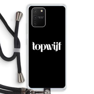 Topwijf Zwart: Samsung Galaxy S10 Lite Transparant Hoesje met koord