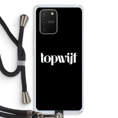 Topwijf Zwart: Samsung Galaxy S10 Lite Transparant Hoesje met koord