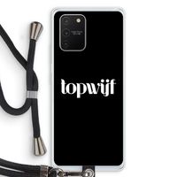 Topwijf Zwart: Samsung Galaxy S10 Lite Transparant Hoesje met koord