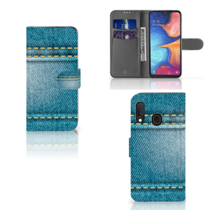 Samsung Galaxy A20e Wallet Case met Pasjes Jeans