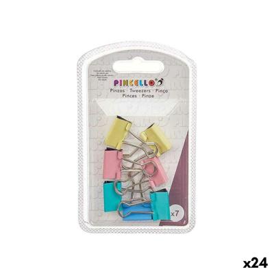 Klemmen Pincello Multicolour Metaal Clip Klein (24 Stuks)