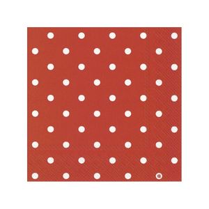 40x Polka Dot 3-laags servetten rood met witte stippen 33 x 33 cm