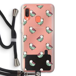 Vogeltjes: Samsung Galaxy A20e Transparant Hoesje met koord