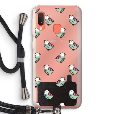 Vogeltjes: Samsung Galaxy A20e Transparant Hoesje met koord