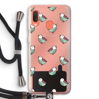 Vogeltjes: Samsung Galaxy A20e Transparant Hoesje met koord