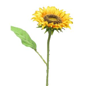 Bellatio Design Kunstbloem Zonnebloem Helianthus - 42 cm - losse steel - kunst zijdebloem   -