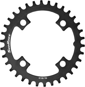 SunRace kettingblad 36T staal zwart, BCD 96