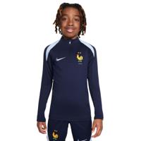 Nike Frankrijk Strike Trainingstrui 1/4-Zip 2024-2026 Kids Donkerblauw Lichtblauw - thumbnail