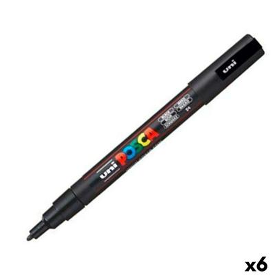 Markeerstift POSCA PC-3M Zwart (6 Stuks)