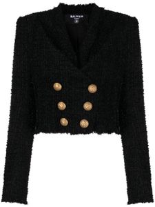 Balmain veste en tweed à boutonnière croisée - Noir