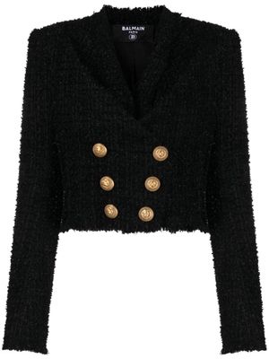 Balmain veste en tweed à boutonnière croisée - Noir