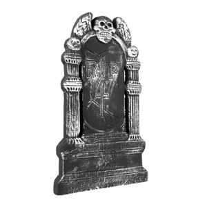 Horror kerkhof grafsteen RIP met schedel - 50 x 30 cm - Halloween begraafplaats decoratie