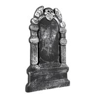 Horror kerkhof grafsteen RIP met schedel - 50 x 30 cm - Halloween begraafplaats decoratie - thumbnail