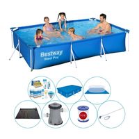Bestway Steel Pro Rechthoekig Zwembad - 300 x 201 x 66 cm - Blauw - Inclusief Accessoires - Voordeelpakket - thumbnail