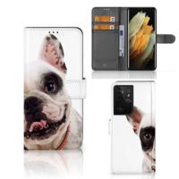 Samsung Galaxy S21 Ultra | Telefoonhoesje | Met pasjeshouder | Franse Bulldog