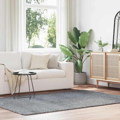 Hoogpolig vloerkleed NAVARRA 160x230 cm polyester zilvergrijs