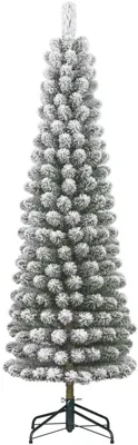 Black Box Trees Charlton Pilar grote kunstkerstboom besneeuwd groen 260cm