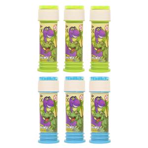 Dinosaurus bellenblaas - 6x - flesje met bal spelletje in dop - 60 ml - uitdeel cadeaus